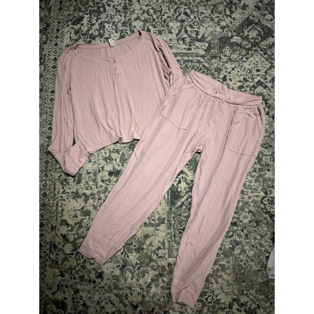 Ziya Active Women's Pink Pajama Set Size Medium (missing‎ Drawstring)